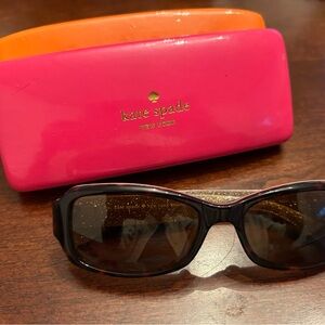 Kate Spade Black Sunglasses with Pink and Orange Case